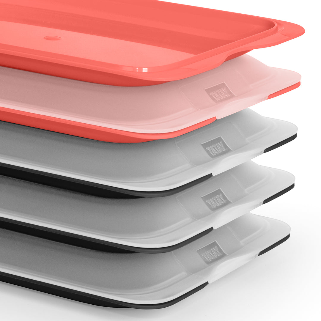 TATAY Fresh - Set de 5 Recipientes Porta Embutidos y Alimentos. Negro y Coral