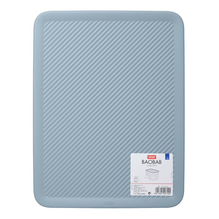 TATAY Baobab - Tapa Caja Organizadora Rectangular 15/22L Plástico PP05. Azul Mist