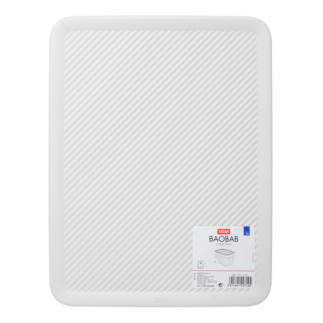 TATAY Baobab - Tapa Caja Organizadora Rectangular 15/22L Plástico PP05. Blanco Pergamon