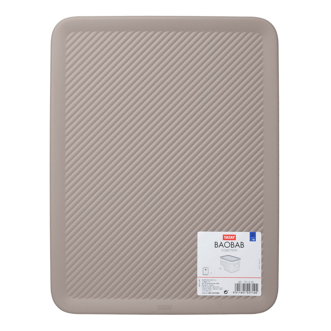 TATAY Baobab - Tapa Caja Organizadora Rectangular 5L Plástico PP05. Taupe