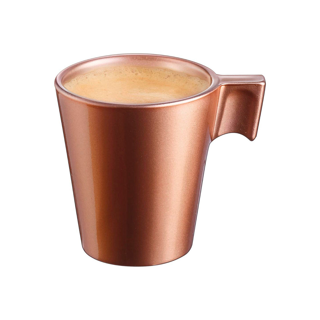 Luminarc Flashy - Juego de 4 Tazas de Café de 8 cl en Vidrio Templado Metalizado. Latte