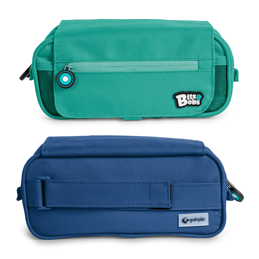 ColePack BitsBobs - Estuche Triple de 3 Cremalleras con Material Escolar Incluido. Rosa Claro