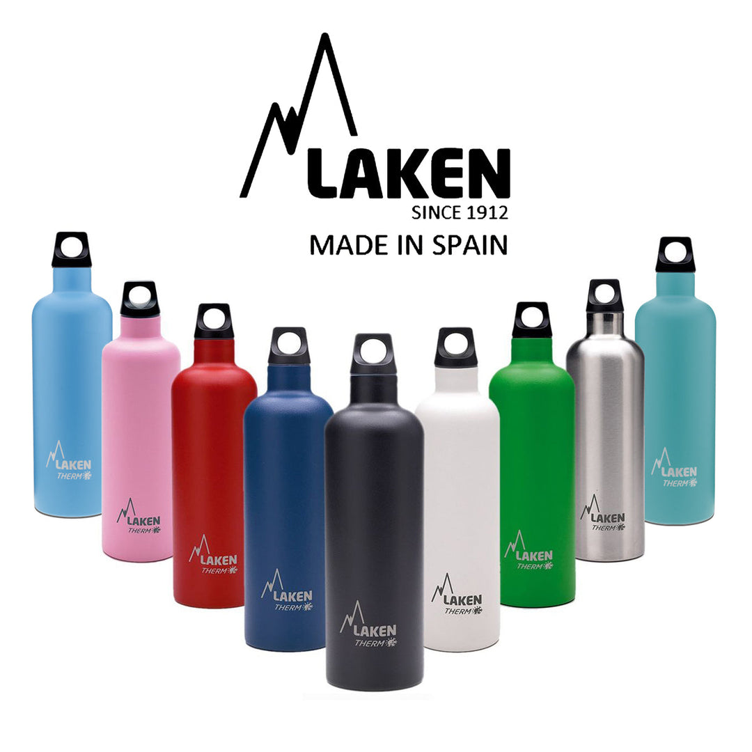 LAKEN Futura - Botella Térmica de Boca Estrecha 0.35L en Acero Inoxidable. Azul