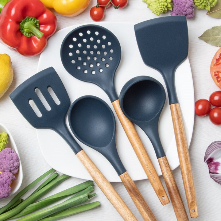 3 Claveles - Pala de Cocina en Silicona con Mango Madera de Haya