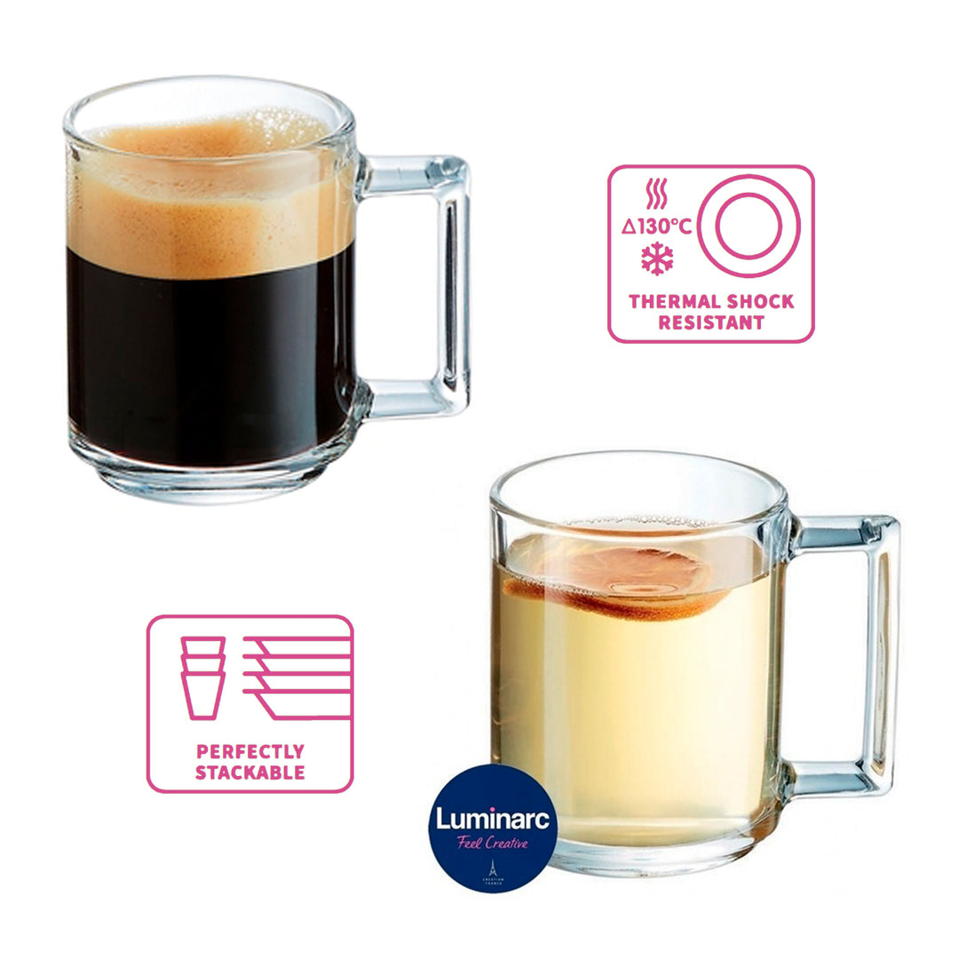 Luminarc Bonne Heure - Taza de Desayuno de 32 cl en Vidrio Templado Extra Resistente