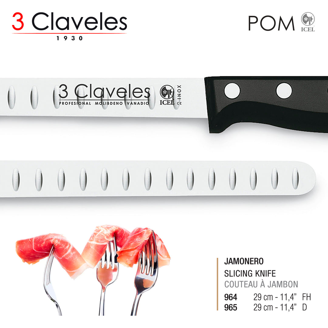 3 Claveles - Kit Soporte Jamonero Profesional MASTER 01733 Plegable. Cuchillos y Pinzas