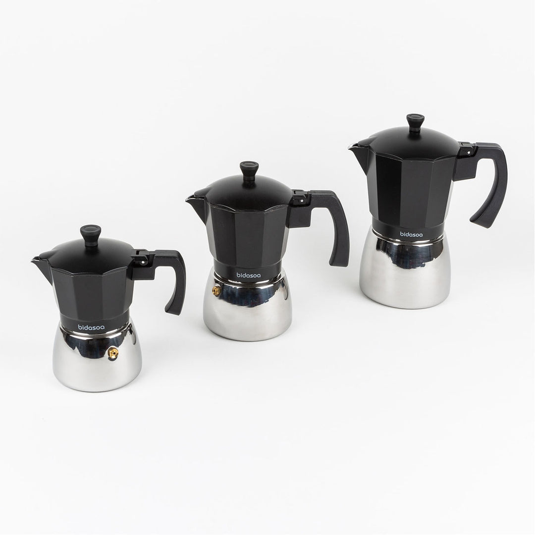 BIDASOA Tribeca - Cafetera Italiana en Aluminio Fundido con Base de Acero. Capacidad 9 Tazas