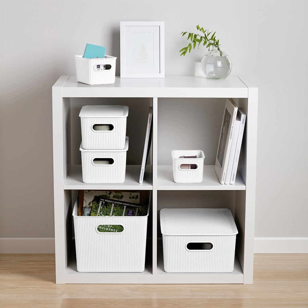 TATAY Baobab - Caja Organizadora Rectangular 15L Plástico PP05. Blanco Pergamon