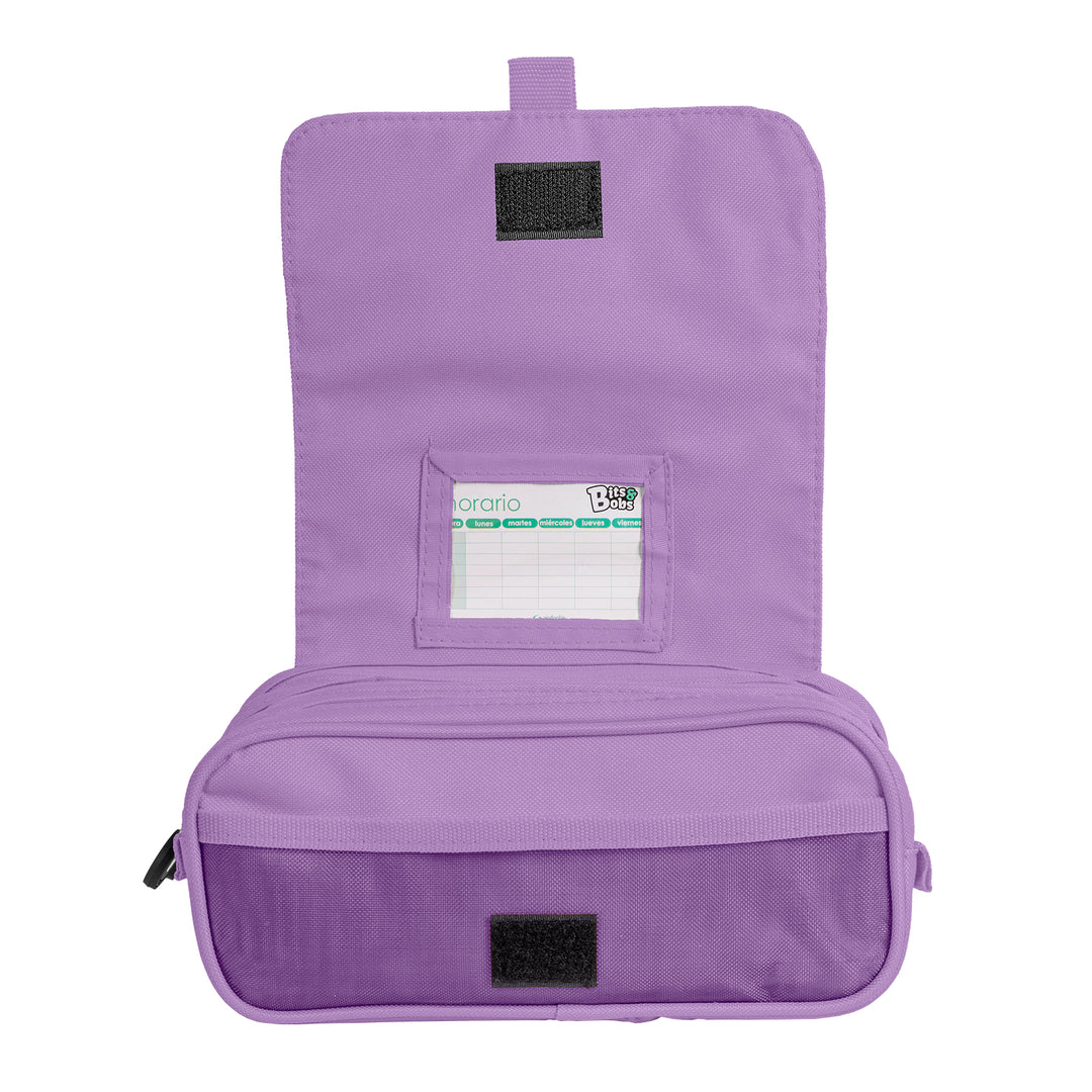 ColePack BitsBobs - Estuche Triple de 3 Cremalleras con Material Escolar Incluido. Lavanda