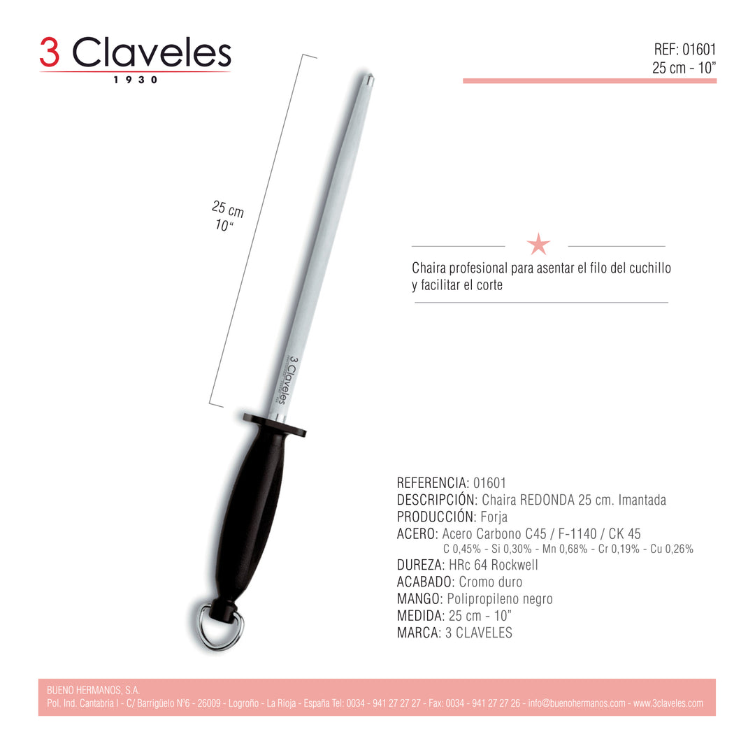 3 Claveles - Kit Corte de Jamón Master con Cuchillo Jamonero, Deshuesadores, Chaira, Estuche y Pinzas