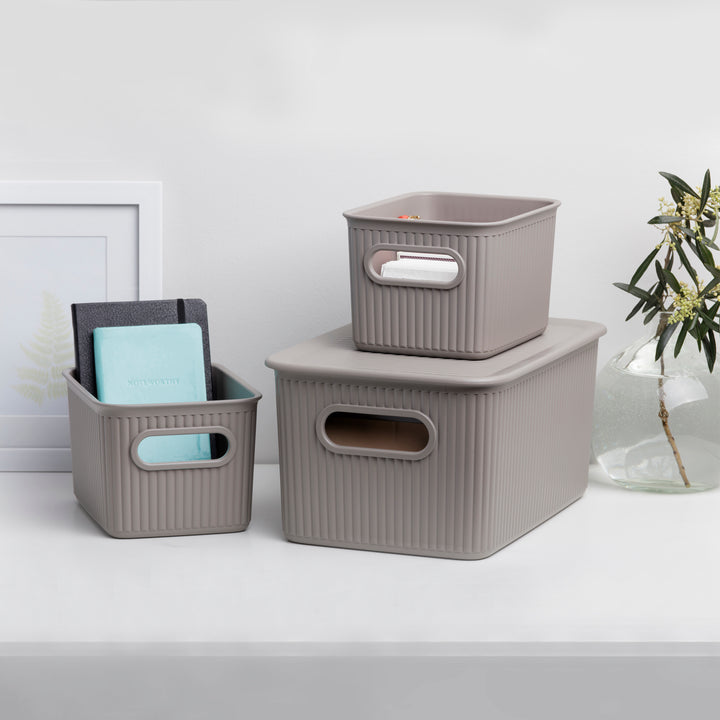 TATAY Baobab - Caja Organizadora Rectangular 22L Plástico PP05. Taupe