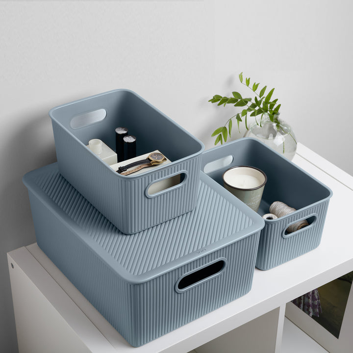 TATAY Baobab - Caja Organizadora Rectangular 5L Plástico PP05. Azul Mist