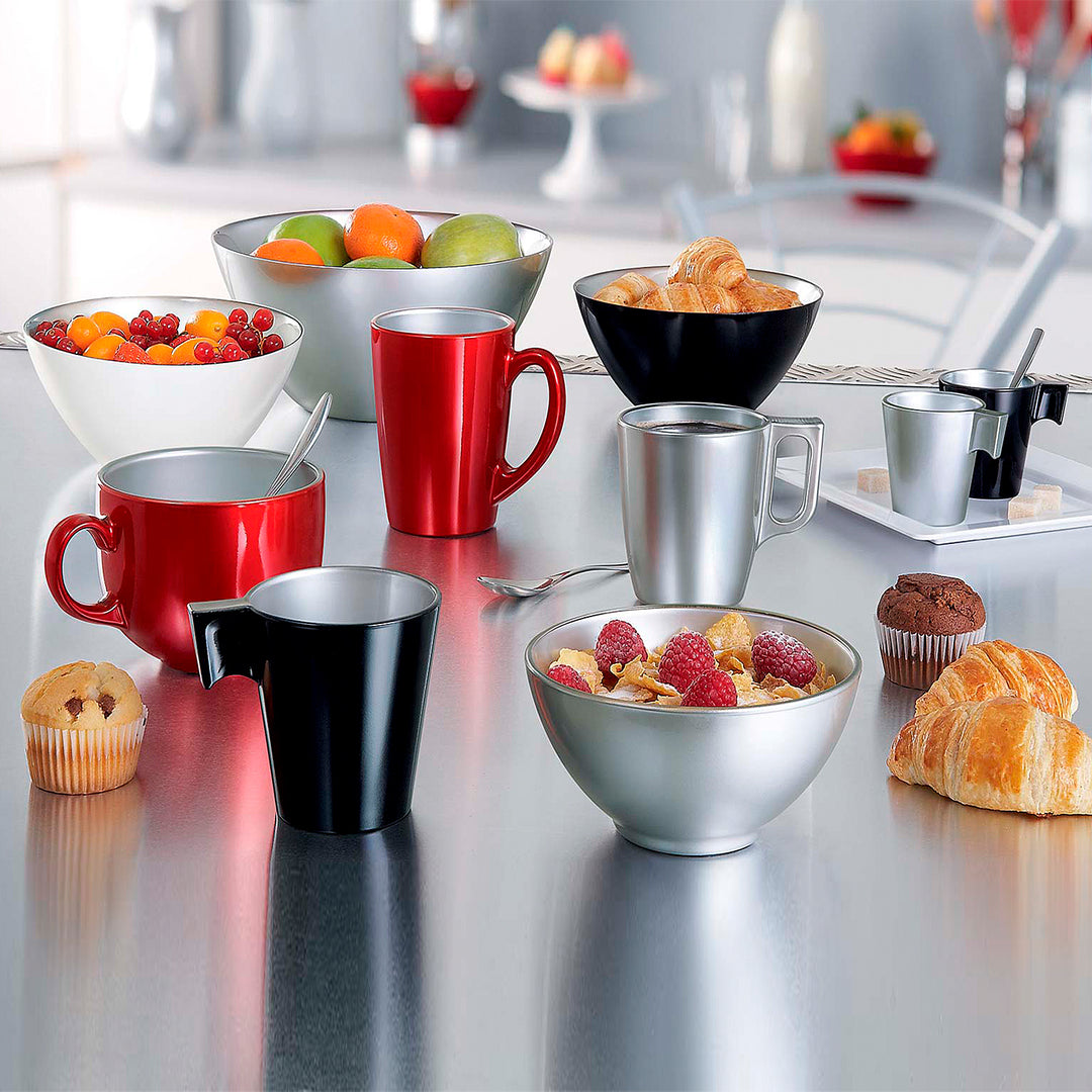 Luminarc Flashy - Juego de 4 Tazas de Desayuno de 25 cl en Vidrio Templado. Latte