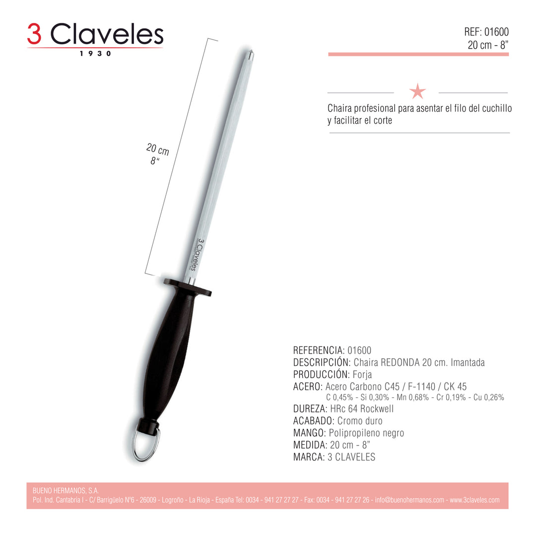 3 Claveles Premium - Kit Profesional de Cuchillo Jamonero Deshuesadores Chaira y Funda