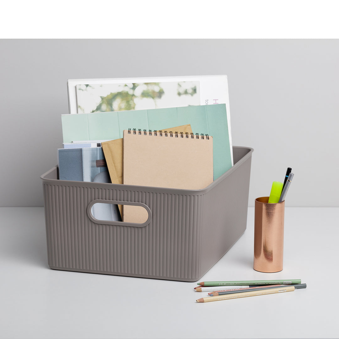 TATAY Baobab - Caja Organizadora Rectangular 15L Plástico PP05. Taupe