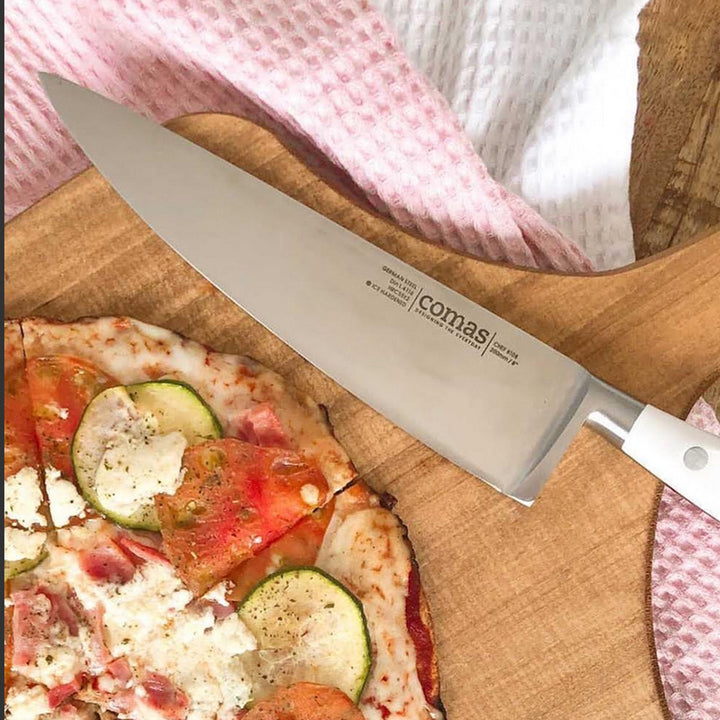 COMAS Marble - Cuchillo Cocinero Profesional 20 cm en Acero Alemán. Blanco