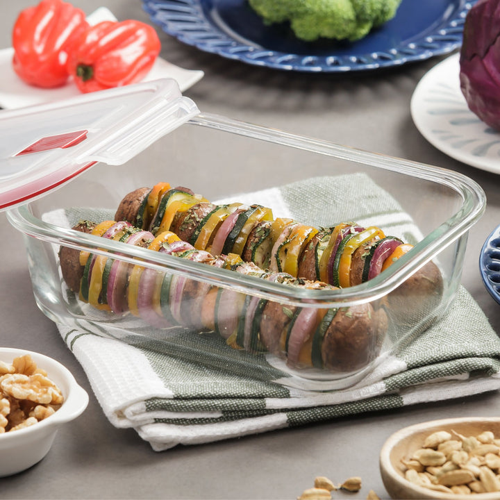 TATAY Cook & Eat - Recipiente Rectangular en 1.1L en Vidrio Borosilicato. Apto Horno