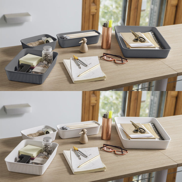 Set de 4 organizadores Cajones y Estanterías Tatay Boabab. Gris Antracita