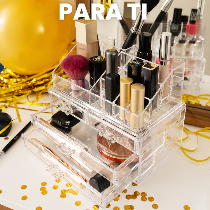 Plastic Forte - Doble Organizador de Maquillaje, Cosméticos y Labiales Nº 34