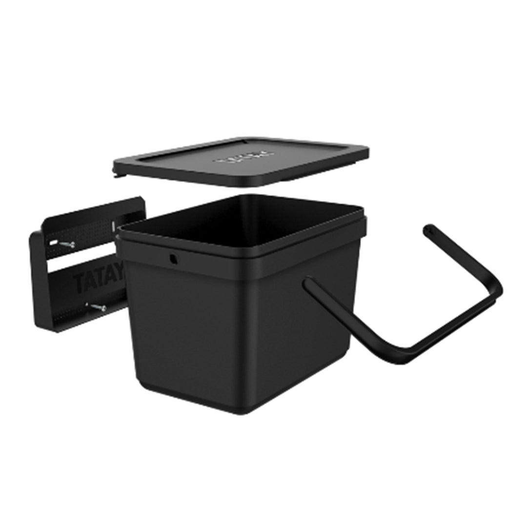 TATAY Smart Ecohome - Cubo Orgánico Soporte 6L Plástico 100% Reciclado. Negro