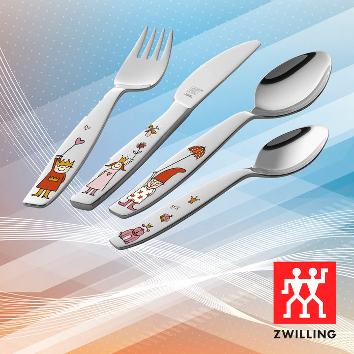 ZWILLING Bino - Set de 4 Cubiertos Infantiles en Acero Inoxidable Pulido 18/10