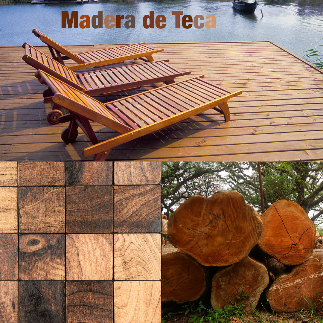 TATAY DecoTeak - Banqueta Oasis de Madera Sostenible de Teca Maciza. Marrón