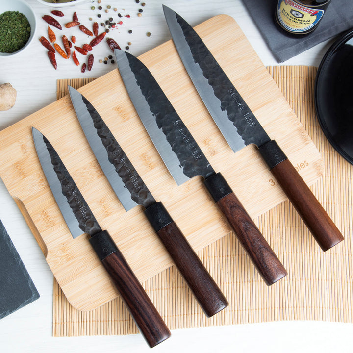 3 Claveles Osaka - Cuchillo Cocina 16 cm de Estilo Asiático Forjado a Mano