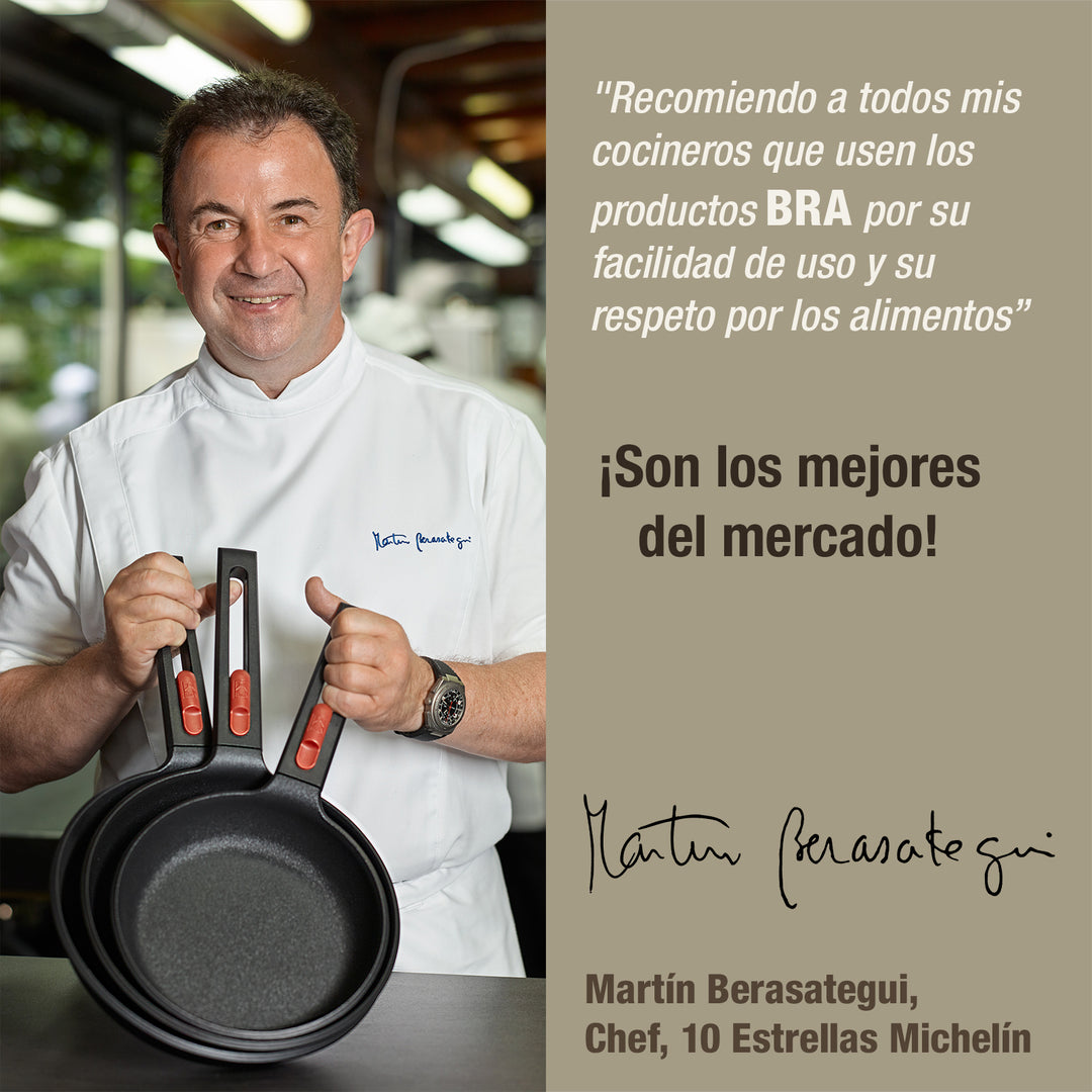 BRA Infinity - Grill Rayado 22 cm Mango Desmontable. Inducción y Horno