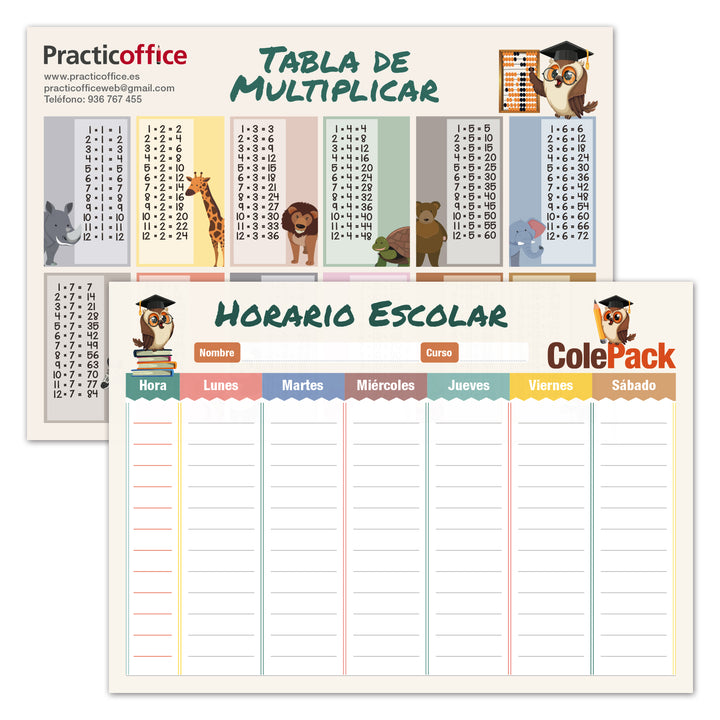 ColePack Design - Estuche Triple de 3 Cremalleras con Material Escolar Incluido. Stamps