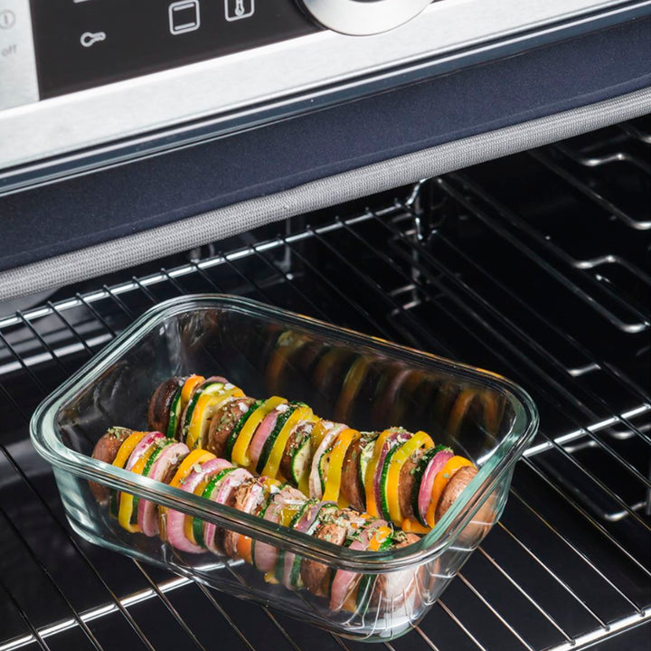 TATAY Cook & Eat - Recipiente Rectangular en 1.1L en Vidrio Borosilicato. Apto Horno
