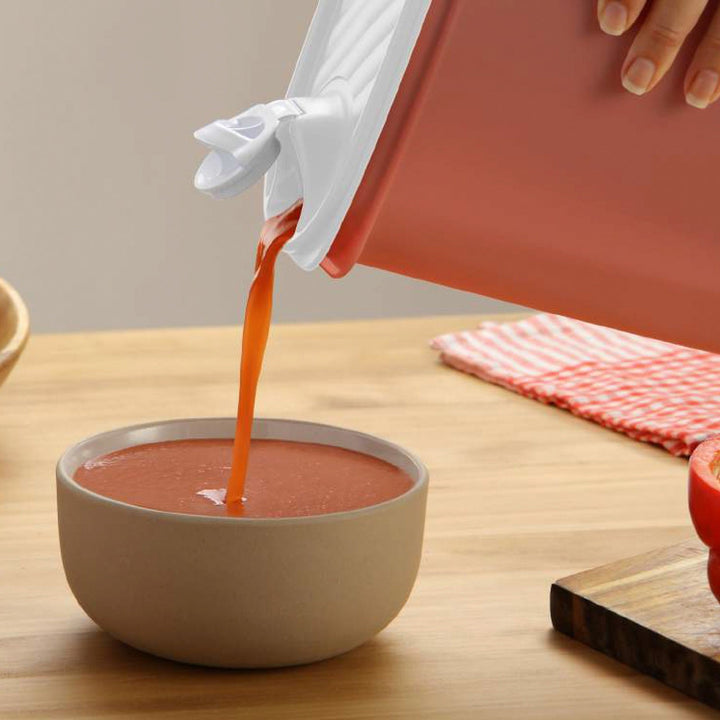 TATAY - Recipiente Porta Gazpacho Hermético 2L con Tapón Vertedor. Naranja