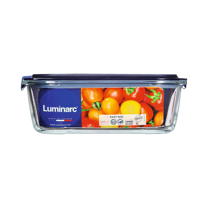 Luminarc Easy Box - Recipiente Cuadrado 2.5L Vidrio Hermético con Válvula