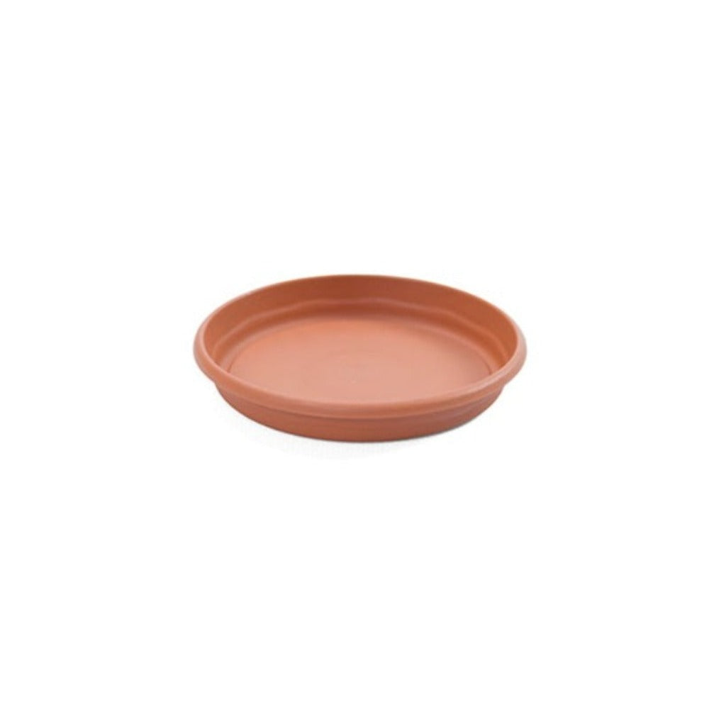 Plastiken TERRA - Plato Redondo de 10 cm para Macetas de 12 cm 0.5L. Terracota