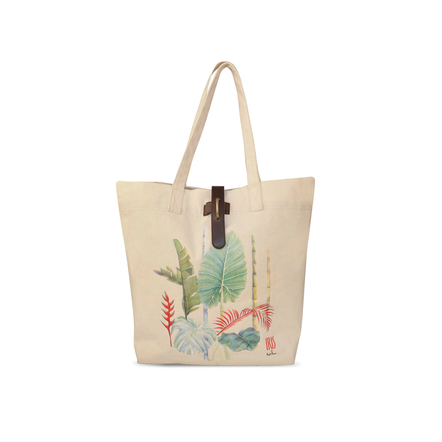 IRIS Bali - Bolsa Multifunción 15L en Algodón Natural, Estampada