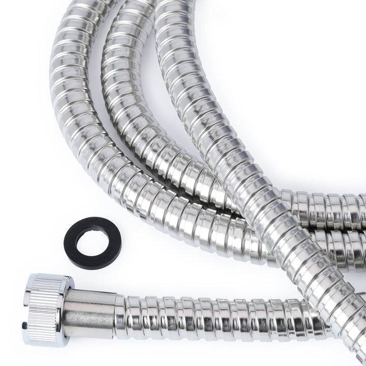 TATAY Dual Flex - Flexo de Ducha en Acero y Latón de 1.7m Doble Engatillado Reforzado