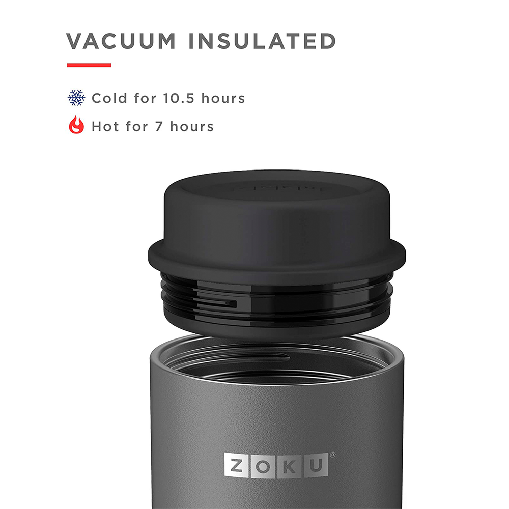 ZOKU Silver - Termo para Alimentos Sólidos 465 ml en Acero Inoxidable