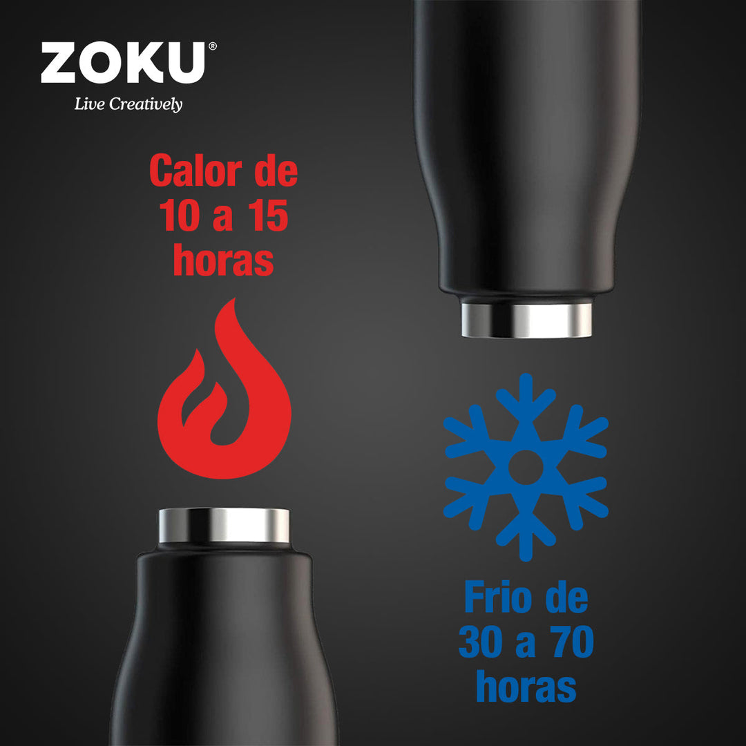 ZOKU PC - Botella Térmica de 0.5L en Acero Inoxidable de Doble Pared