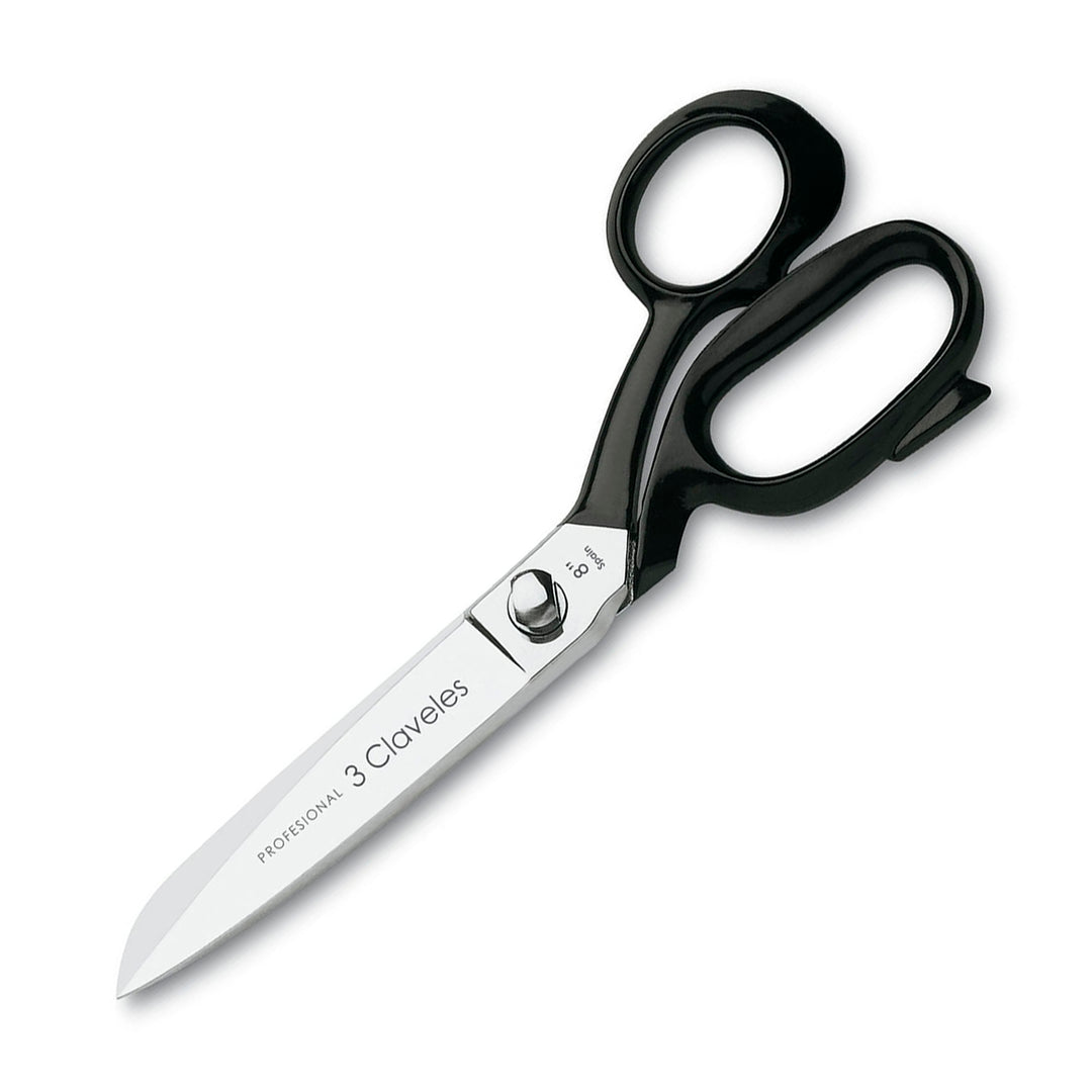 3 Claveles - Tijeras de Sastre Profesionales para Diestros, Varios Usos, 20 cm - 8"