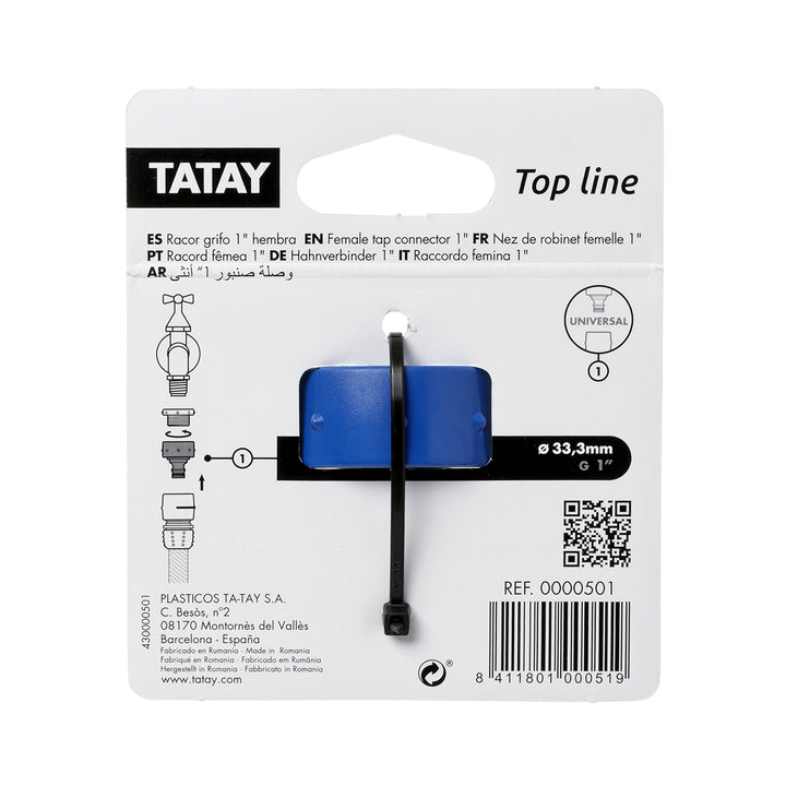 TATAY Top Line - Conector Universal para Grifo de 1" Hembra. Racor Anti UV