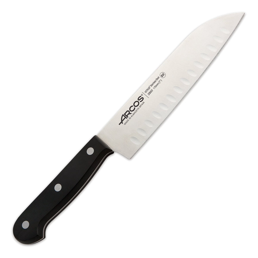 ARCOS 286004 - Cuchillo Santoku Alveolado Profesional Forjado 17 cm, Serie UNIVERSAL