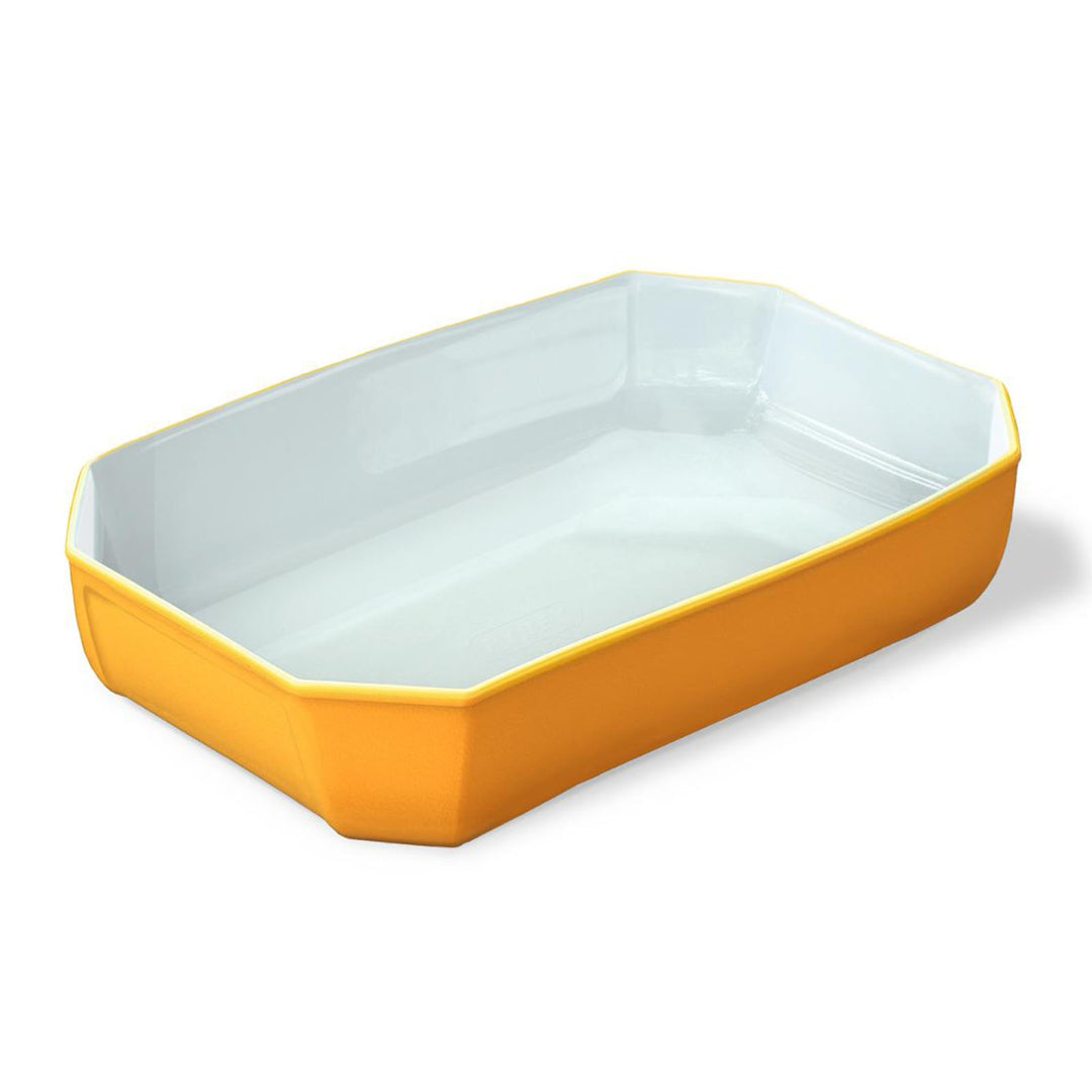 PYREX Colors - Fuente Rectangular en Boro, Apto para Microondas, Naranja, 3.2 L