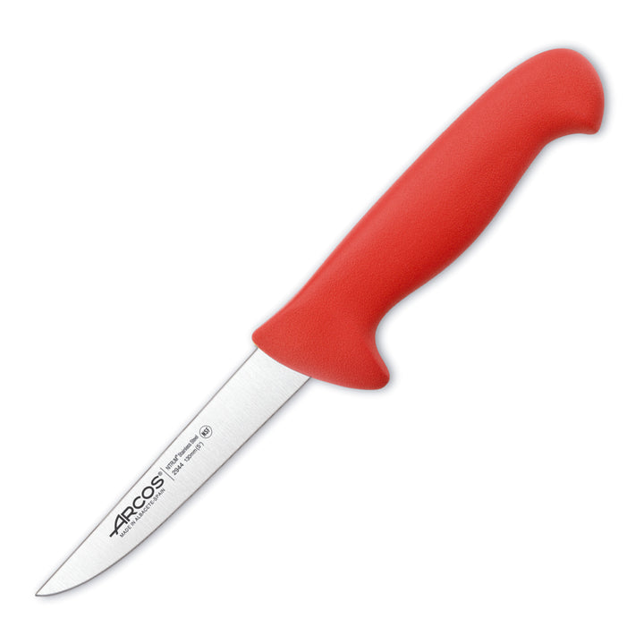 ARCOS Serie 2900 - Cuchillo Profesional Deshuesador Recto 13 cm Acero NITRUM. Rojo