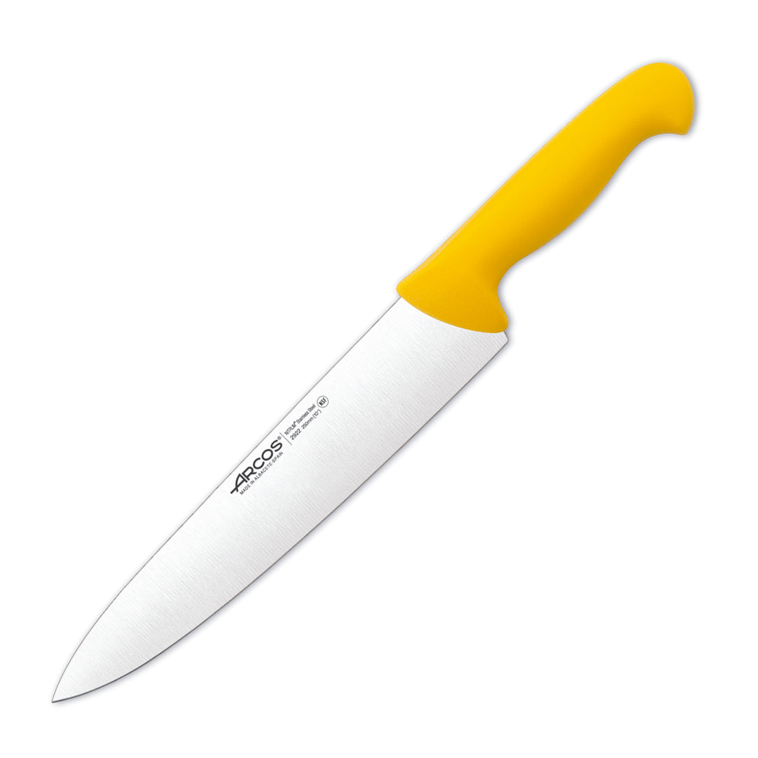 ARCOS Serie 2900 - Cuchillo Profesional Cocinero 25 cm Acero NITRUM. Amarillo