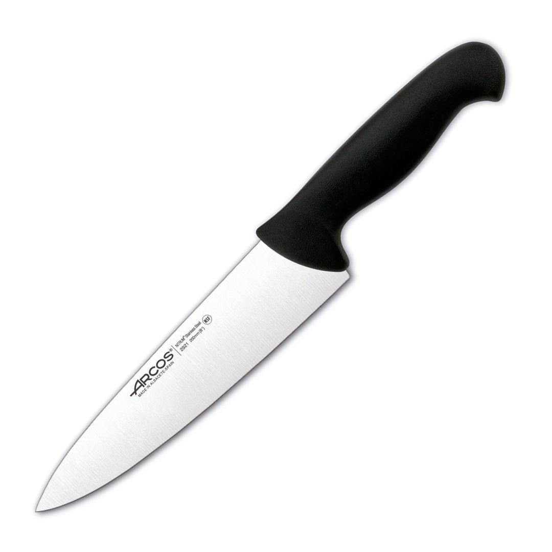 ARCOS Serie 2900 - Cuchillo Profesional Universal Cocinero 20 cm Acero NITRUM. Negro