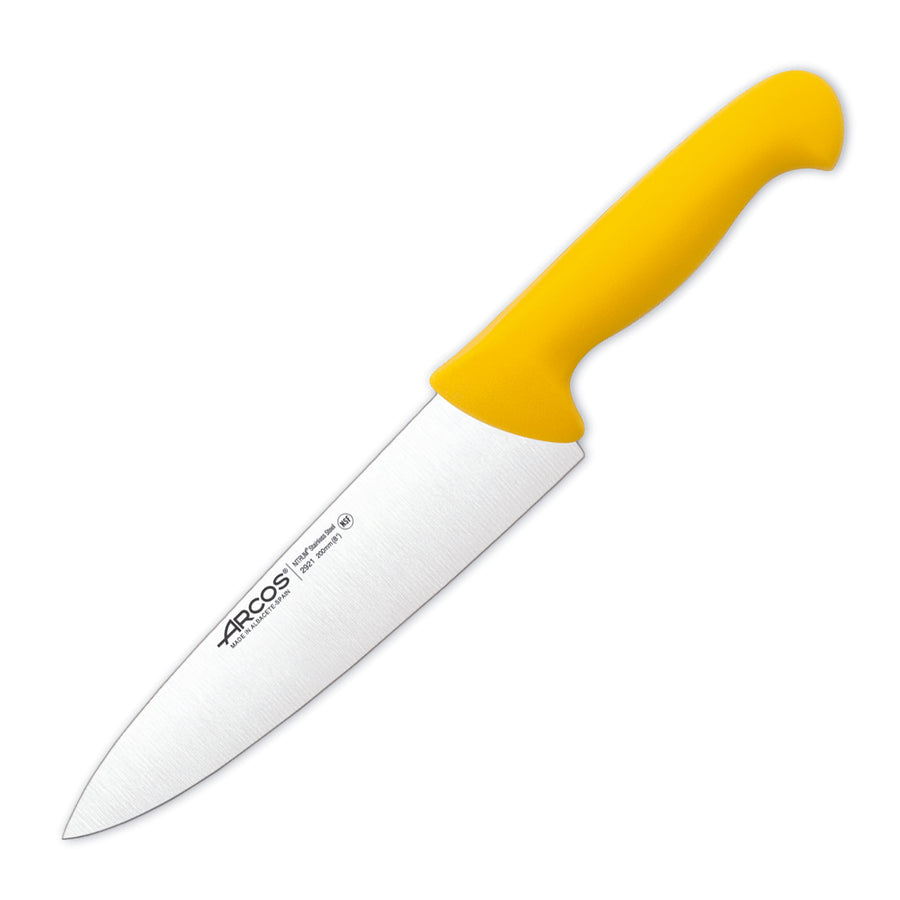 ARCOS Serie 2900 - Cuchillo Profesional Cocinero 20 cm Acero NITRUM. Amarillo