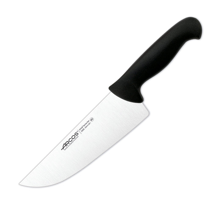 ARCOS Serie 2900 - Cuchillo Profesional Carnicero Ancho 20 cm Acero NITRUM. Negro